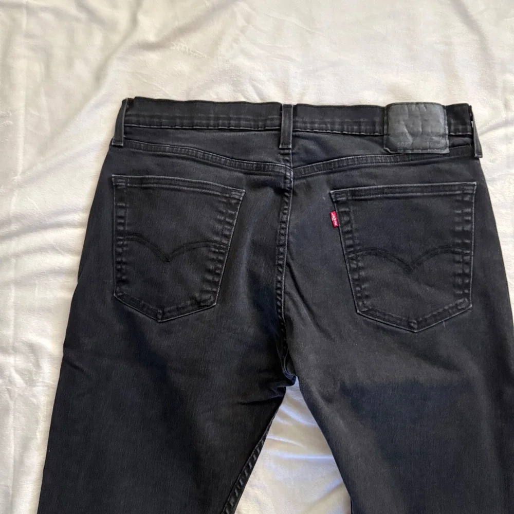 Levis 502 Taper Fit Jeans Mens 36x30 Black Denim Pants 29507-0001